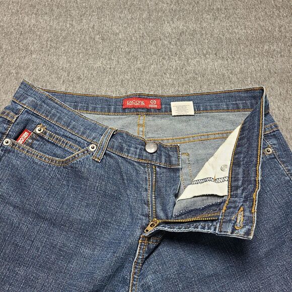 Encore Jeans Womens 11 Blue Flare Bootcut Denim Stretch Made USA Style 1282 Y2K - Picture 4 of 10